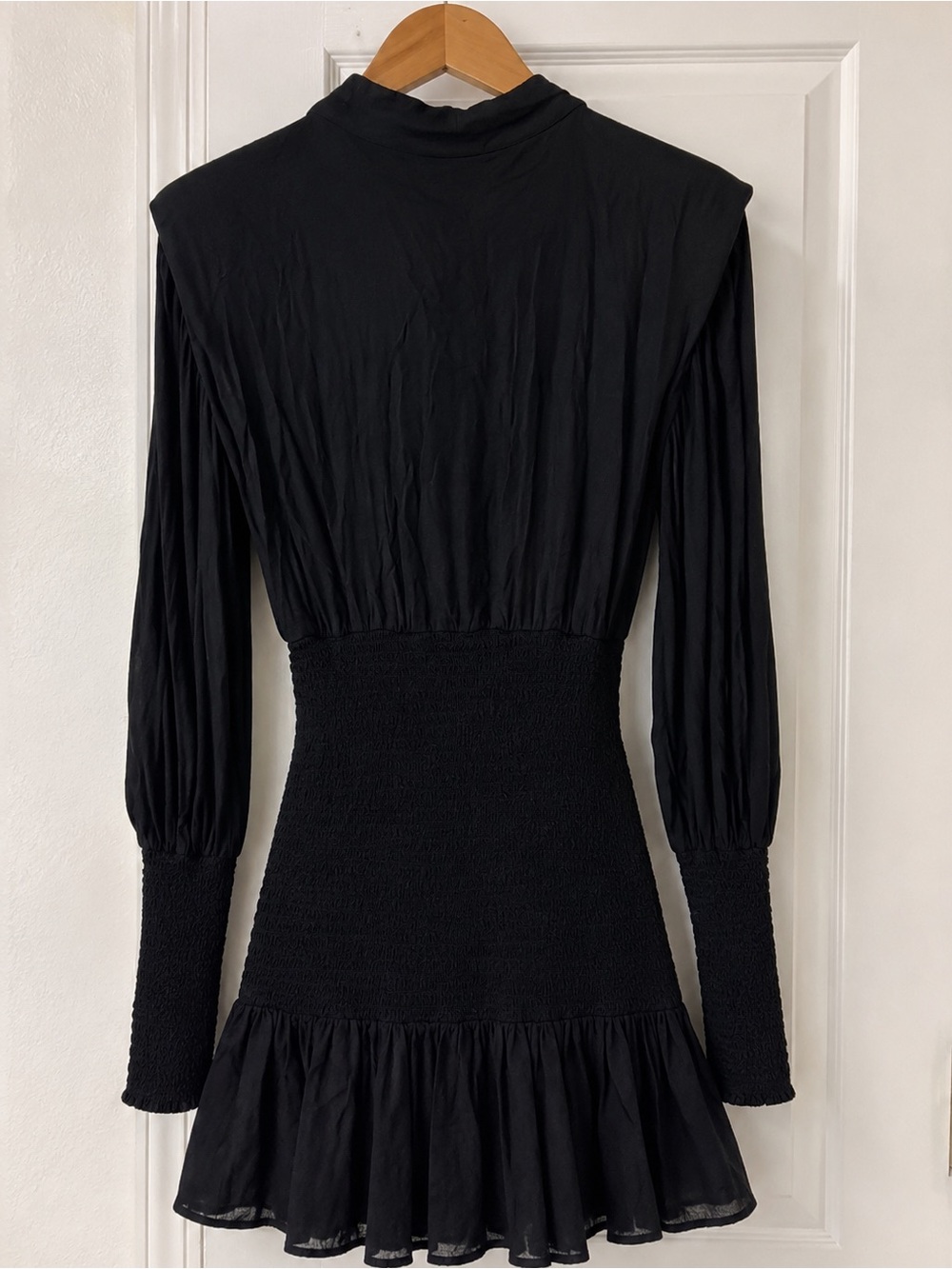Farm Rio Black Heart Cutout Smocked Mini Dress Size Small - Picture 4 of 5